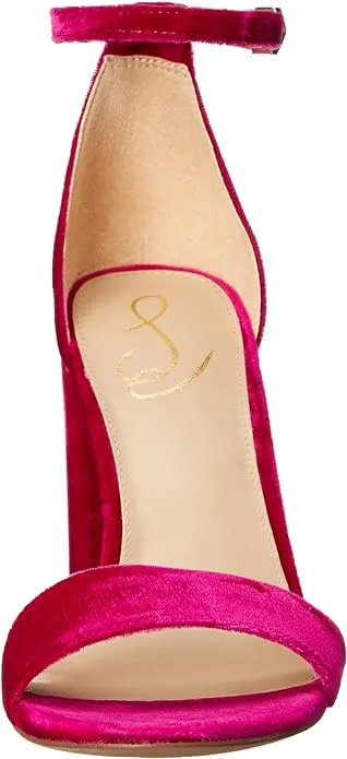 Edelman Toe Strap Sandals Sam Heeled Wide Yaro Round Block Open Raspberry Tailored selection Last-minute opportunity Ankle
