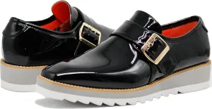 Enzo Romeo FREL Men's Patent Monk Strap Buckle Slip On Loafer Dress Shoes