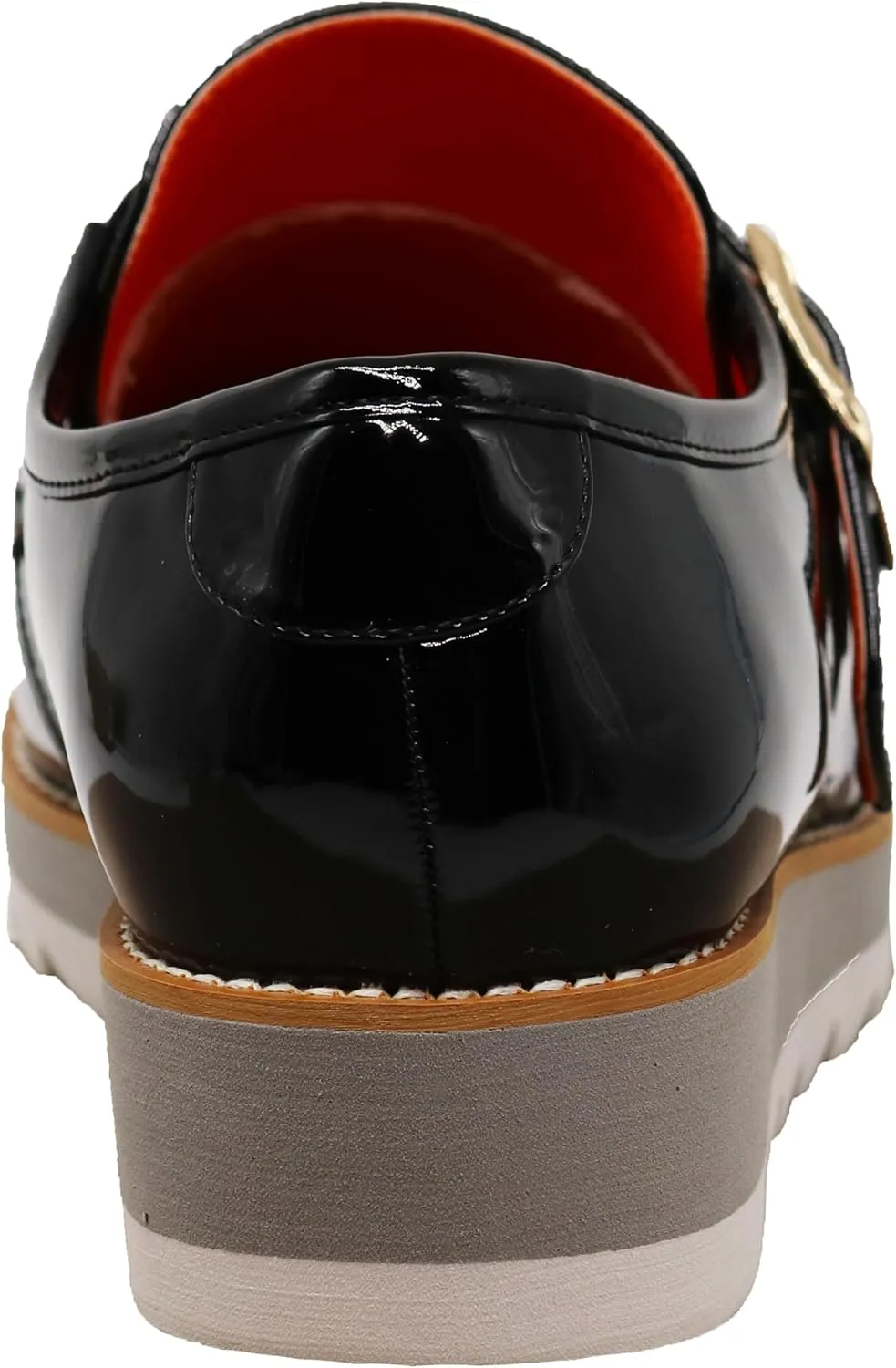 Enzo Romeo FREL Men's Patent Monk Strap Buckle Slip On Loafer Dress Shoes