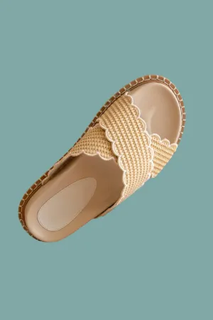 Fabby Raffia Slide