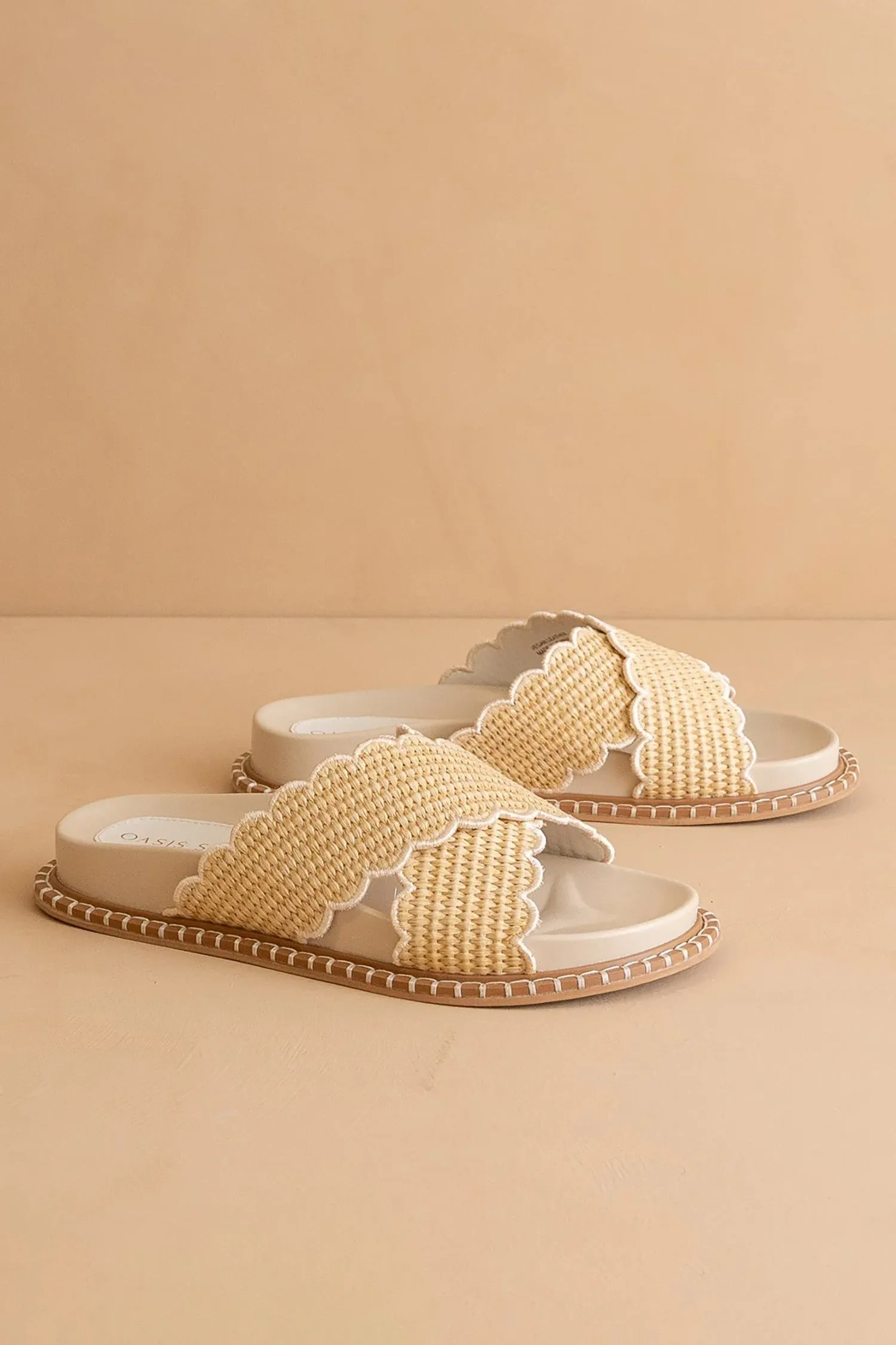 Fabby Raffia Slide