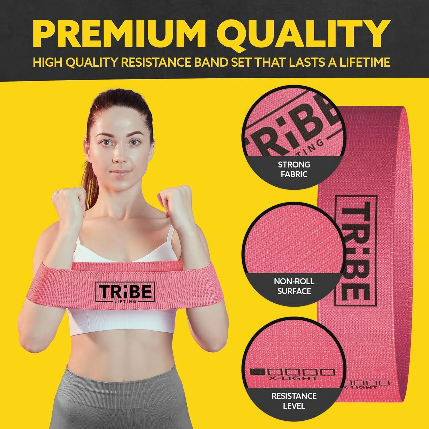 Fabric Resistance Bands for Working Out - Booty Bands for Women and Men - Exercise Bands Resistance Bands Set - Workout Bands Resistance Bands for Legs - Fitness Bands