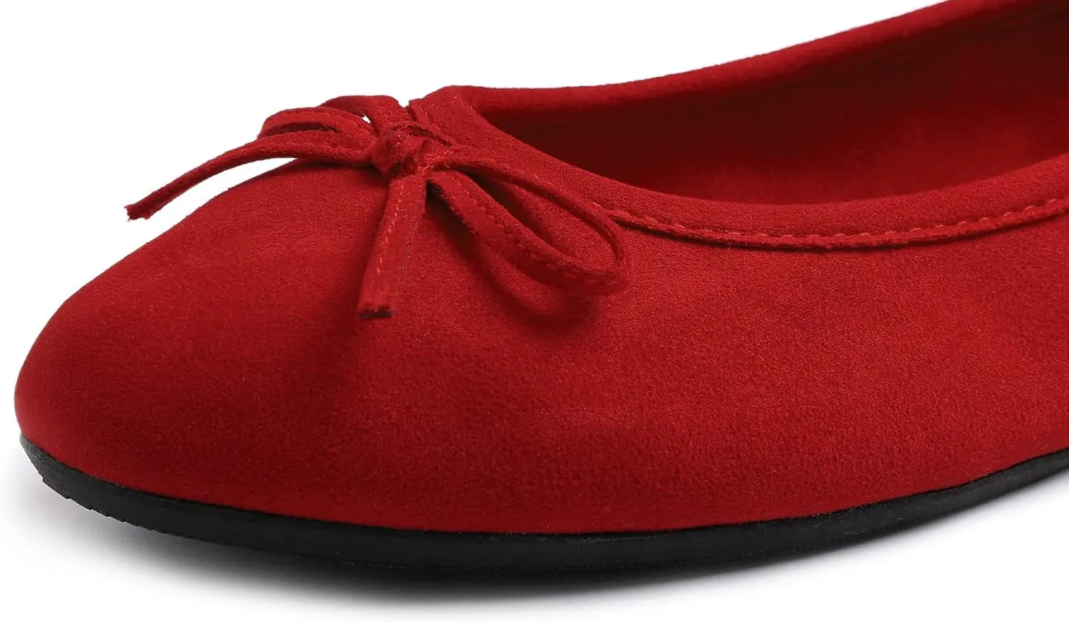 FEVERSOLE Women's Ultra Soft Colorful Memory Foam Cushioned Faux Suede Home Ballet Flats