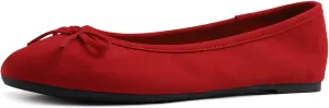 FEVERSOLE Women's Ultra Soft Colorful Memory Foam Cushioned Faux Suede Home Ballet Flats