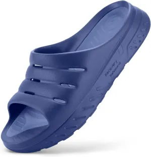 FitVille Men's Recovery Slide Sandals ArchMax Cushioned Athletic Sandals for All Day Comfort