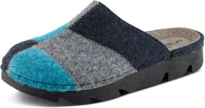 Flexus Women's PATCHY Leather Clog with Patchwork Design, Adjustable Strap, and Cushioned Footbed