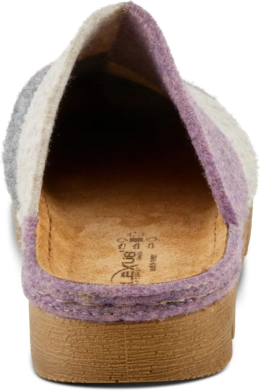 Flexus Women's PATCHY Leather Clog with Patchwork Design, Adjustable Strap, and Cushioned Footbed
