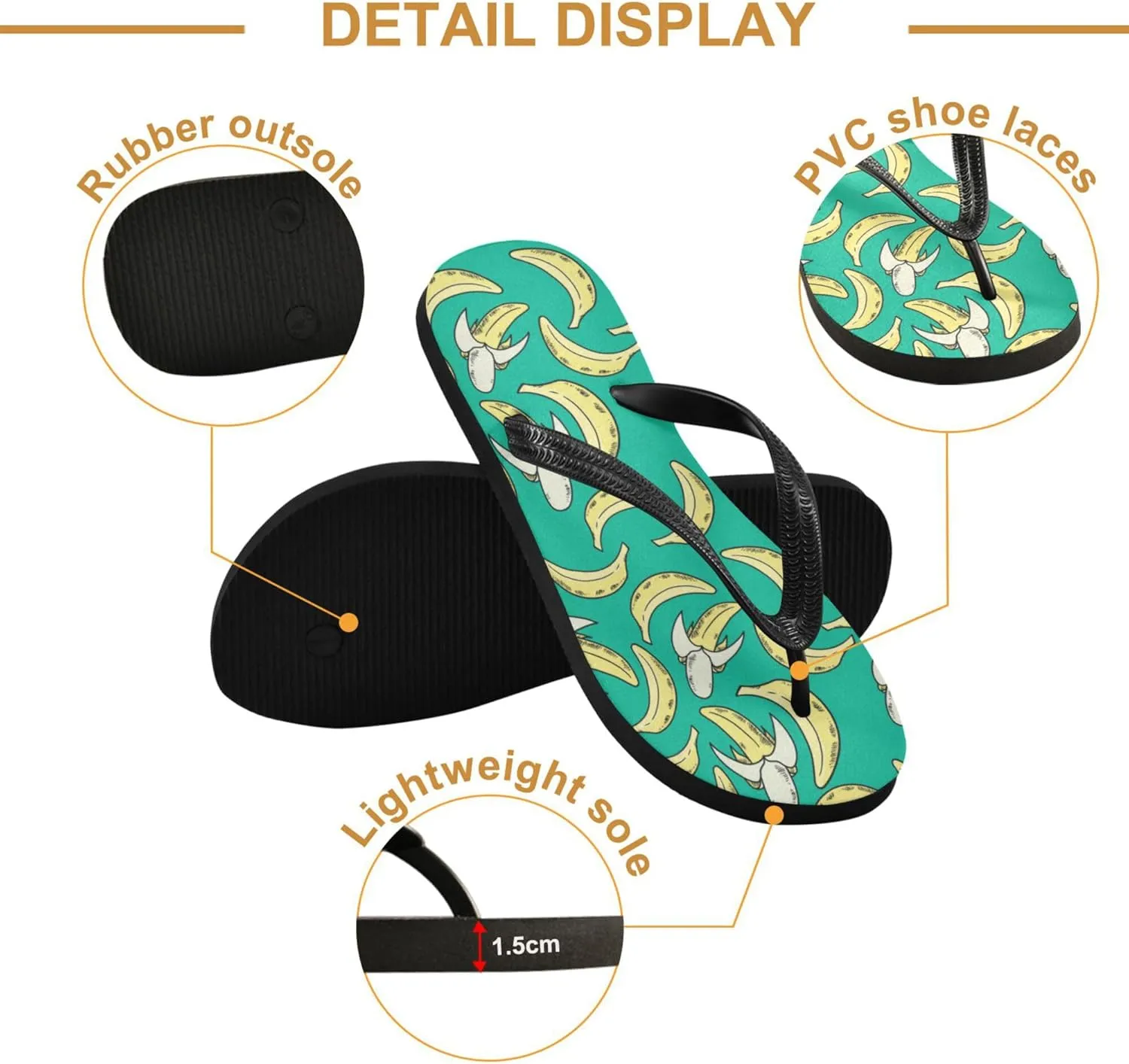 Flip Flops for Men Women Summer Beach Sandal Bathroom Shower Shoes