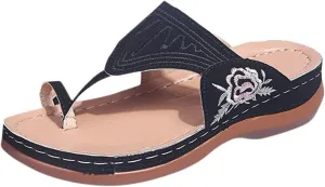 Flip Flops for Women with Arch Support Yoga Mat Comfortable Summer Beach Walking Shoes Clip Toe Slip On Wedge Sandals Indoor Outdoor for Summer