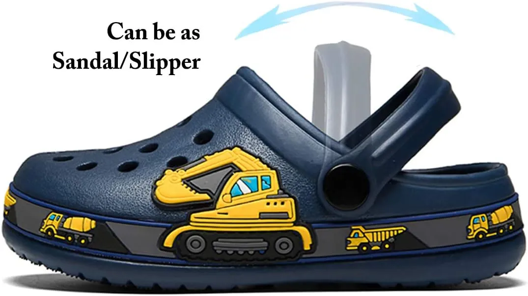 FolHaoth Little Kids Clogs Cute Cartoon Boys Girls Garden Clogs Toddlers Non-Slip Breathable Slides Sandals Children Lightweight Slip-on Beach Pool Shower Slippers