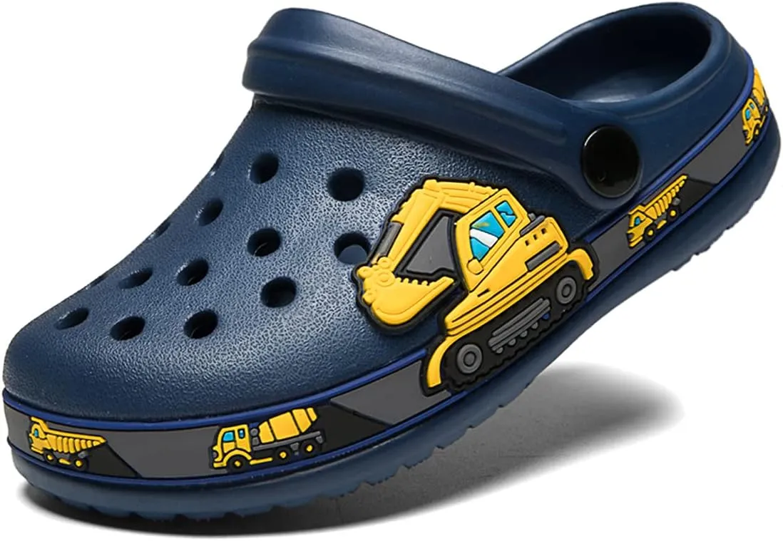 FolHaoth Little Kids Clogs Cute Cartoon Boys Girls Garden Clogs Toddlers Non-Slip Breathable Slides Sandals Children Lightweight Slip-on Beach Pool Shower Slippers