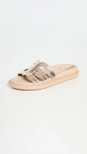 Footbed Slip Logo Slide Valeri Sandals Emblem Gold Edelman on New-year sale Timely delivery Sam