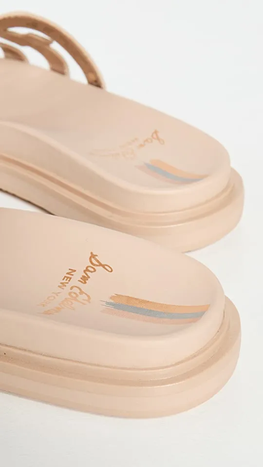 Footbed Slip Logo Slide Valeri Sandals Emblem Gold Edelman on New-year sale Timely delivery Sam