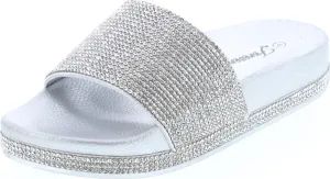 Forever Link Viste-07 Glitter Slide in PVC Molded Footbed Flatform Sandal Slippers