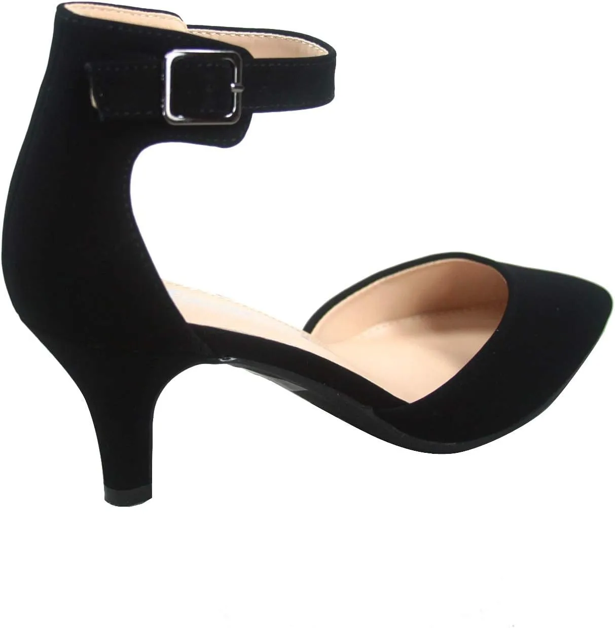 Forever Link Young-02 Womens Closed Pointy Toe Dorsay Ankle Strap Stiletto High Heel Pump Sandal