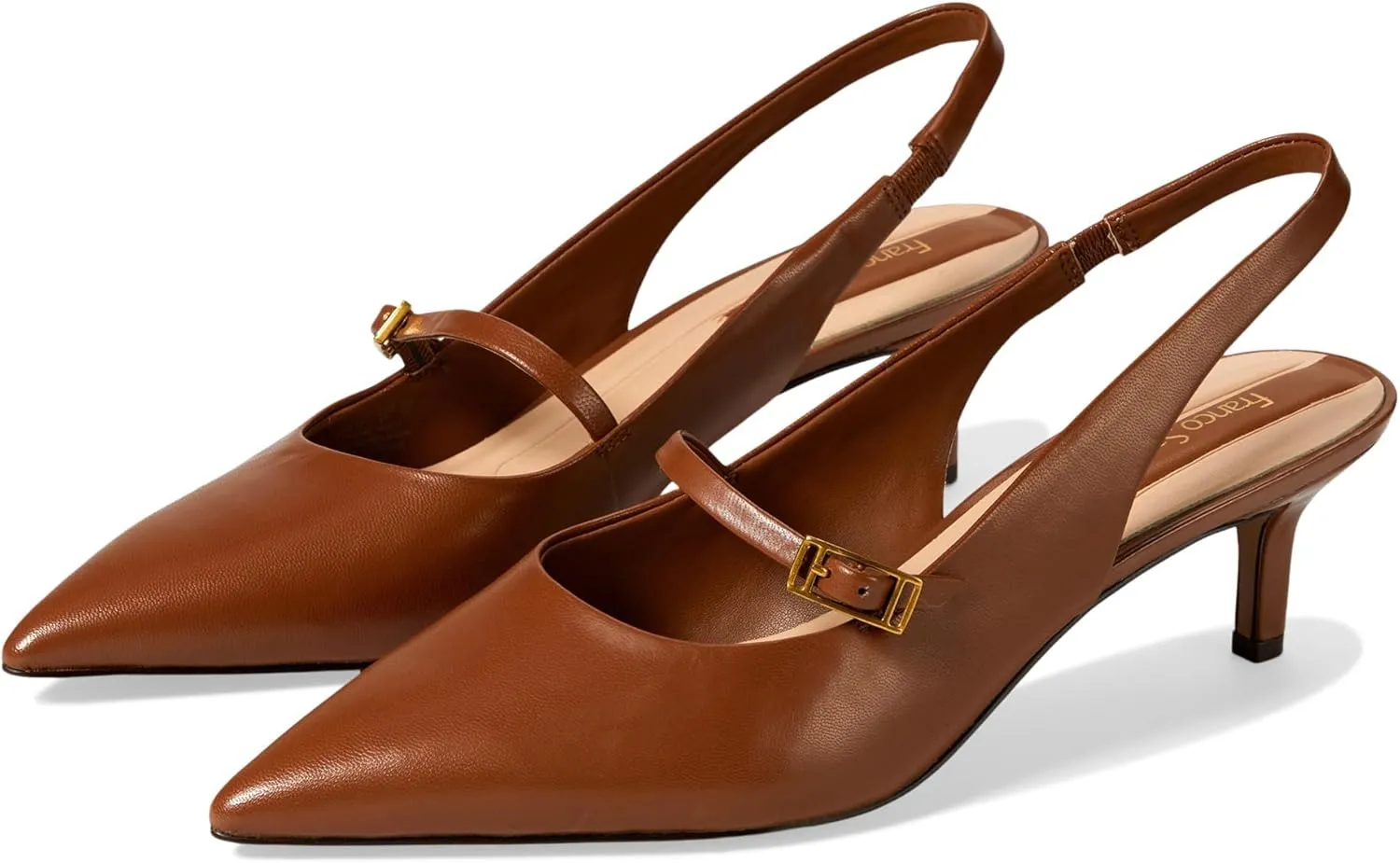 Franco Sarto Women's Khloe Pointed Toe Slingback Kitten Heel Pump