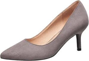 French Connection Kitten Heel Pumps for Women Closed Pointy Toe Slip-On Fashion Work Office Dress Shoes for Women