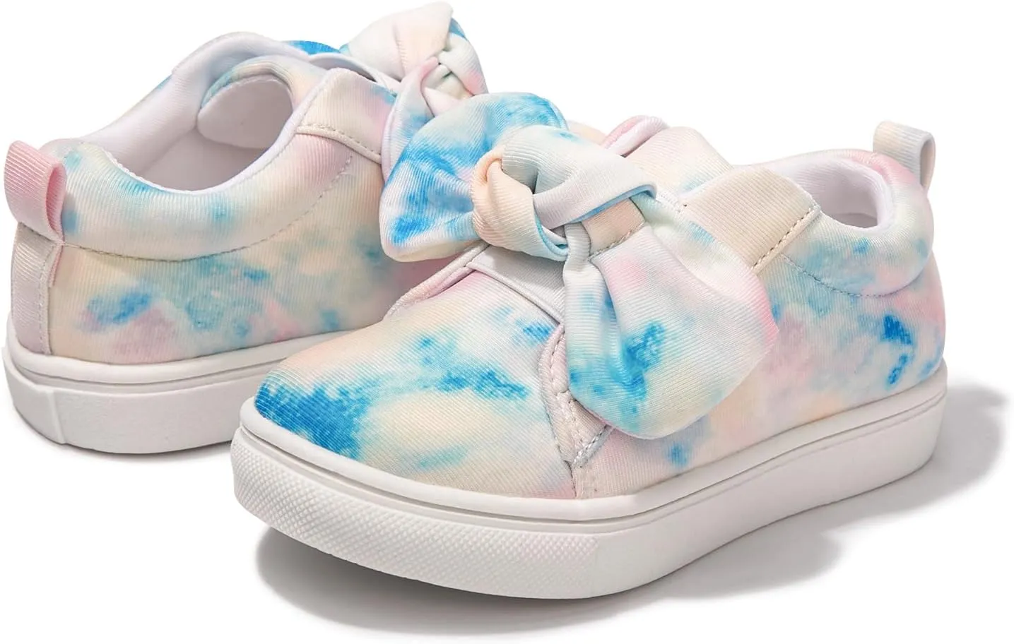 FUNKYMONKEY Girls Sneakers Lightweight Cute Bowknot Casual Walking Shoes for Toddler/Little Kids