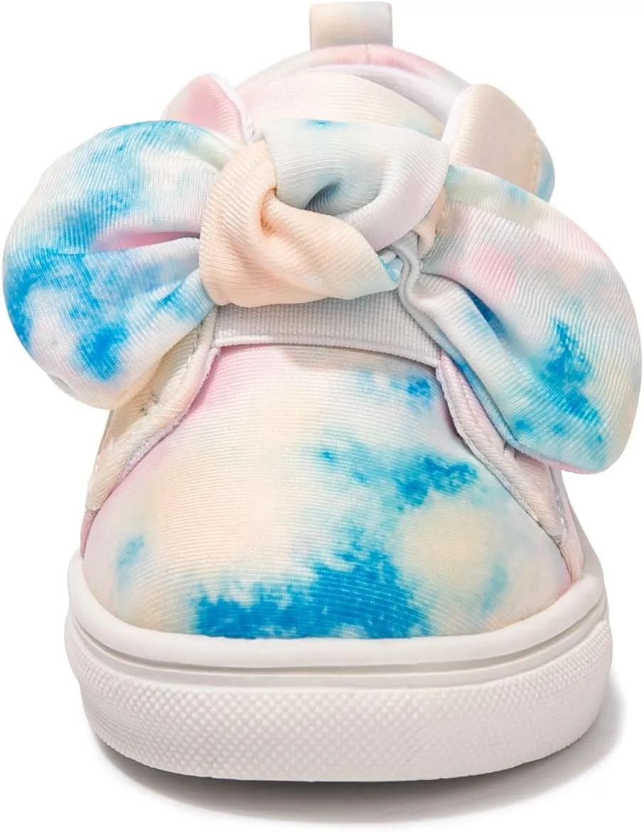 FUNKYMONKEY Girls Sneakers Lightweight Cute Bowknot Casual Walking Shoes for Toddler/Little Kids
