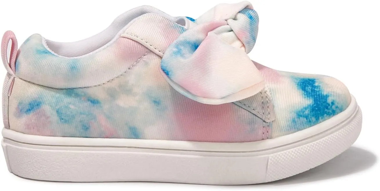 FUNKYMONKEY Girls Sneakers Lightweight Cute Bowknot Casual Walking Shoes for Toddler/Little Kids