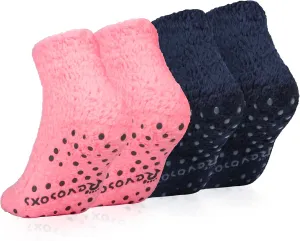 Fuzzy Grip Socks for Women Men,Thick Warm Slipper Cozy Fluffy Non Slip Ankle Hospital socks With Grips.