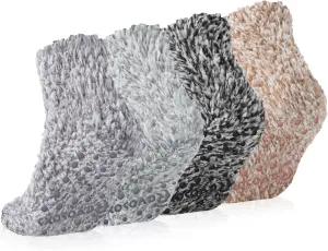 Fuzzy Grip Socks for Women Men,Thick Warm Slipper Cozy Fluffy Non Slip Ankle Hospital socks With Grips.