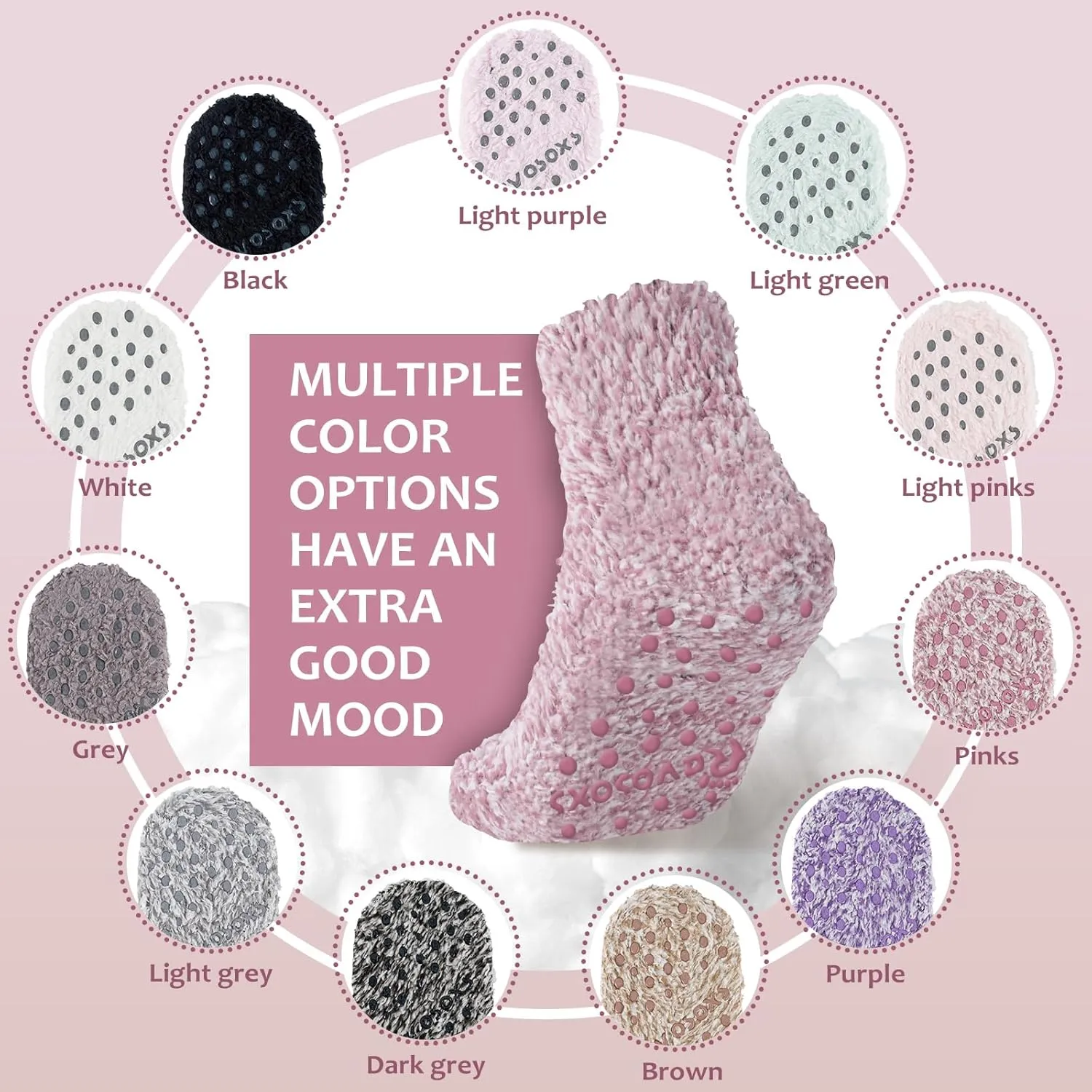 Fuzzy Grip Socks for Women Men,Thick Warm Slipper Cozy Fluffy Non Slip Ankle Hospital socks With Grips.