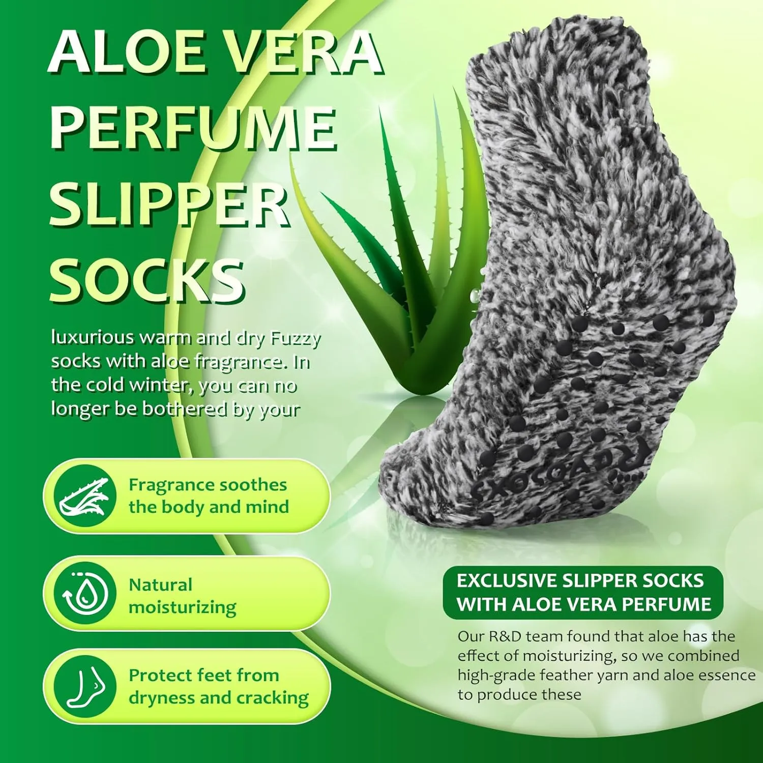 Fuzzy Grip Socks for Women Men,Thick Warm Slipper Cozy Fluffy Non Slip Ankle Hospital socks With Grips.