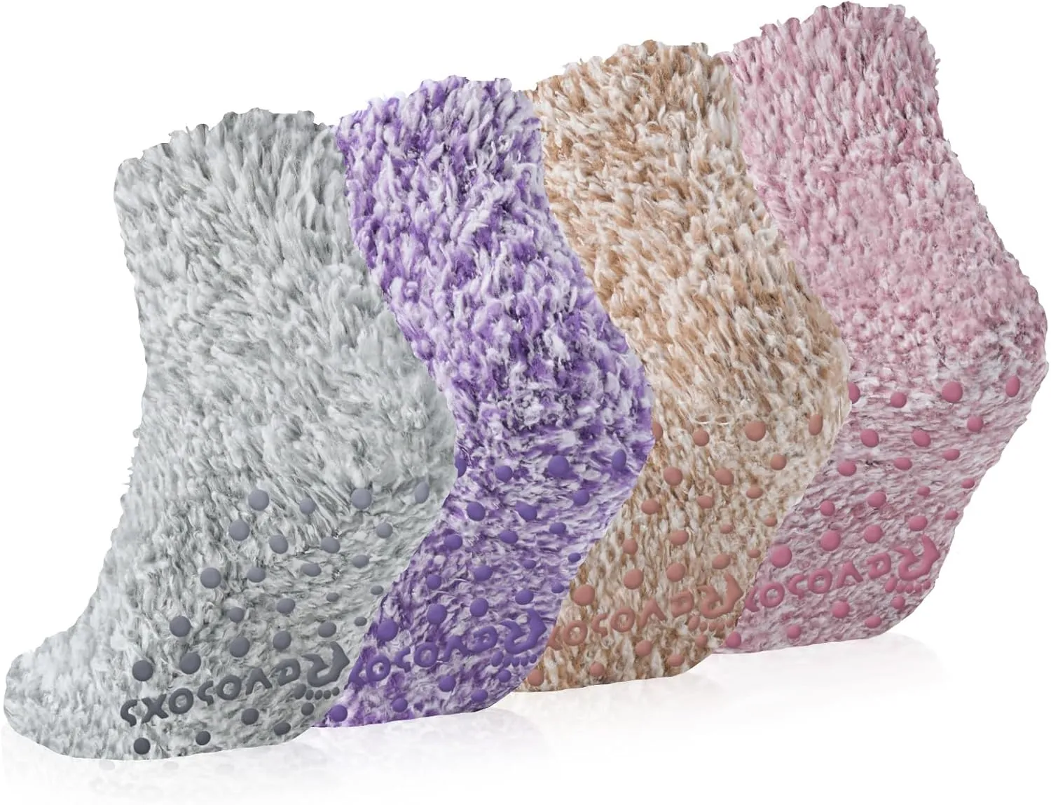Fuzzy Grip Socks for Women Men,Thick Warm Slipper Cozy Fluffy Non Slip Ankle Hospital socks With Grips.