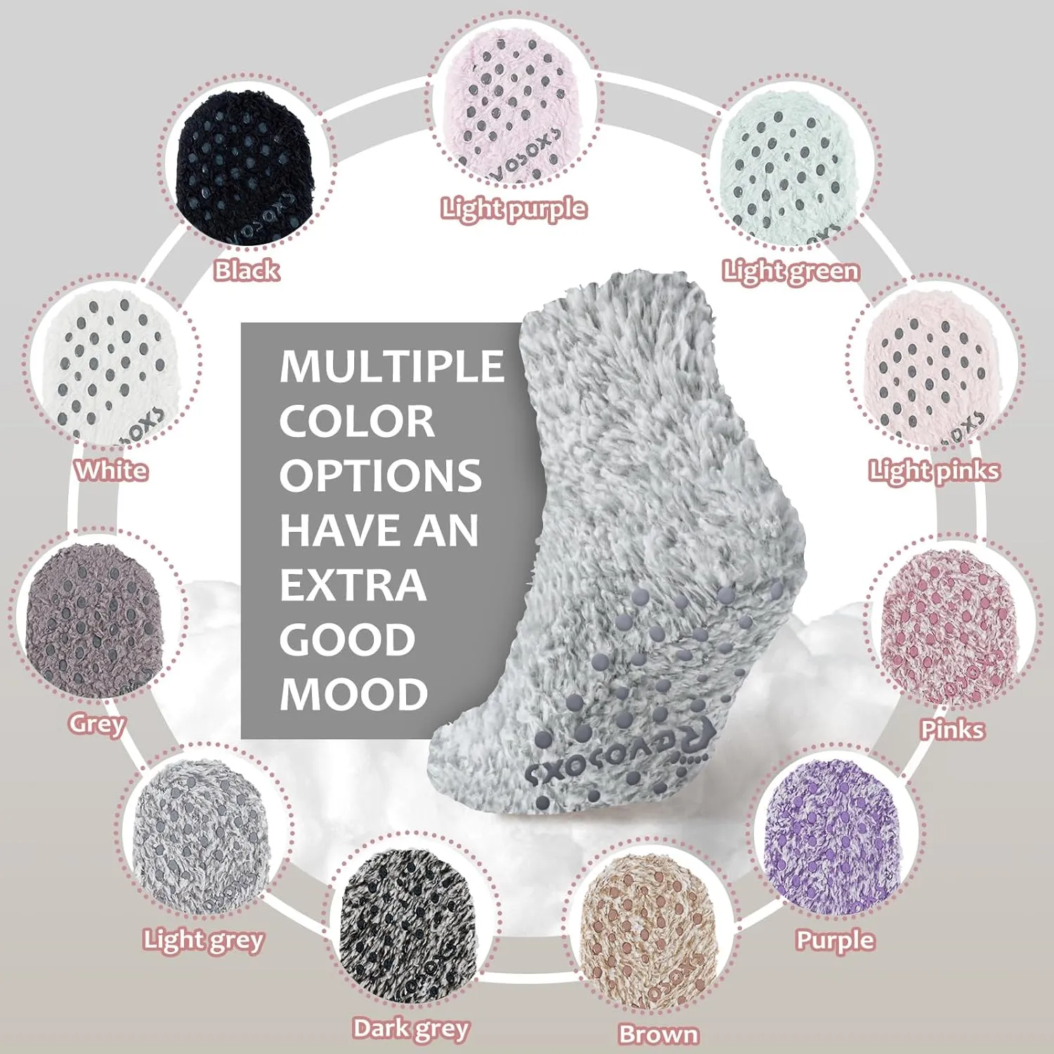 Fuzzy Grip Socks for Women Men,Thick Warm Slipper Cozy Fluffy Non Slip Ankle Hospital socks With Grips.