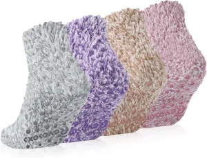 Fuzzy Grip Socks for Women Men,Thick Warm Slipper Cozy Fluffy Non Slip Ankle Hospital socks With Grips.