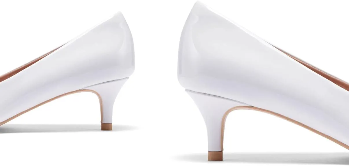 GENSHUO Womens Kitten Heels,Classic 2 Inch Low Heel Pumps Slip On Closed Pointed Toe Pumps Office Work Dress Heeled Pump Shoes