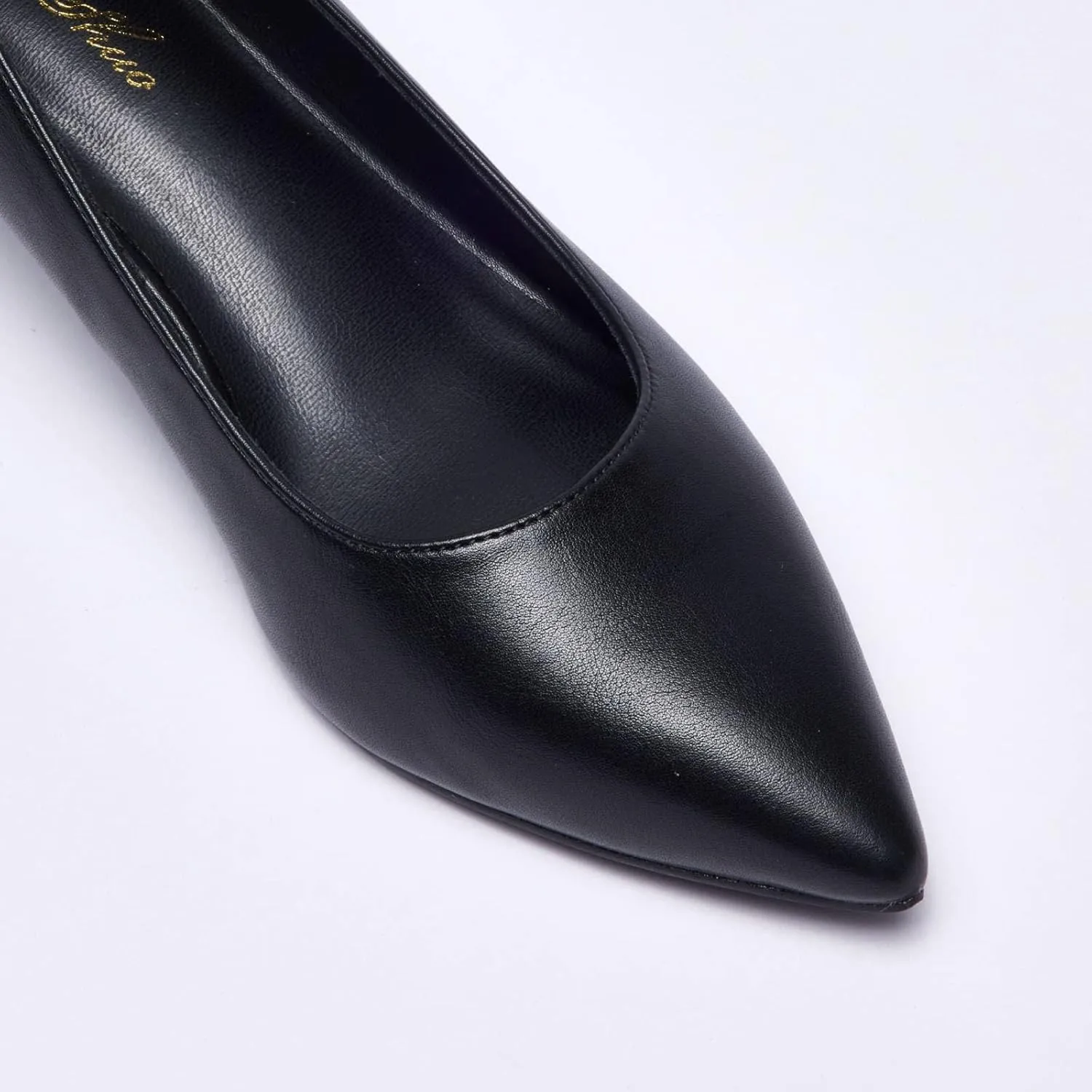GENSHUO Womens Kitten Heels,Classic 2 Inch Low Heel Pumps Slip On Closed Pointed Toe Pumps Office Work Dress Heeled Pump Shoes
