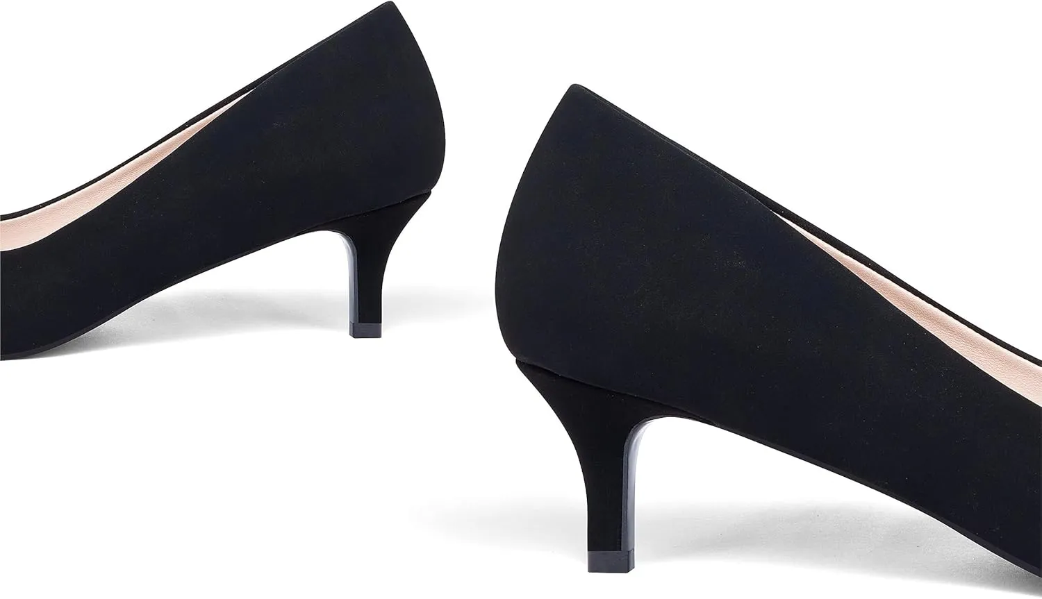 GENSHUO Womens Kitten Heels,Classic 2 Inch Low Heel Pumps Slip On Closed Pointed Toe Pumps Office Work Dress Heeled Pump Shoes