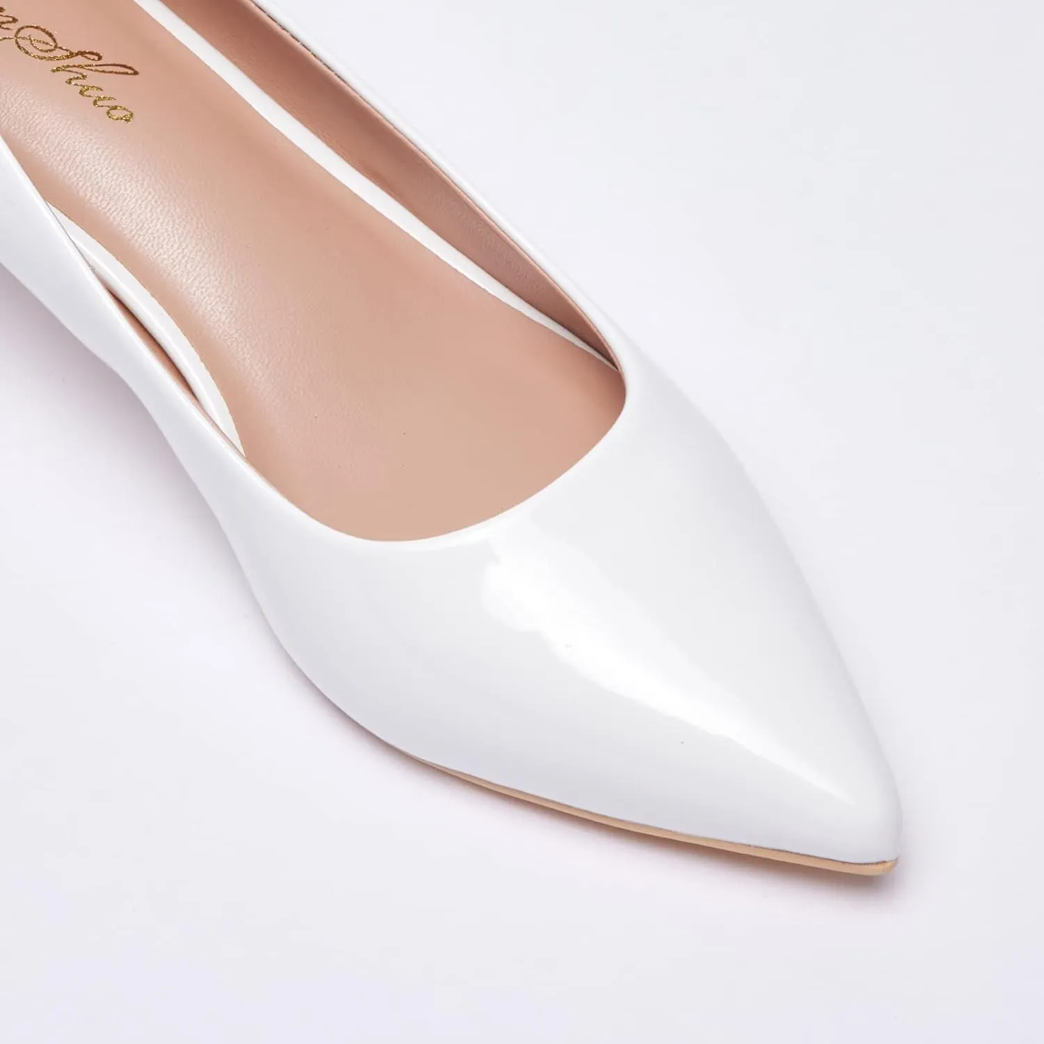GENSHUO Womens Kitten Heels,Classic 2 Inch Low Heel Pumps Slip On Closed Pointed Toe Pumps Office Work Dress Heeled Pump Shoes