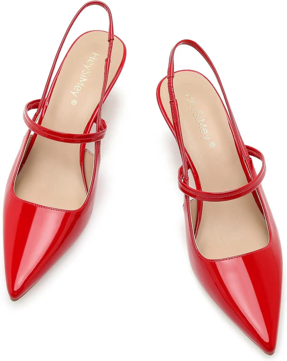 Genuine Leather Slingback Pumps Women Kitten Heels Dressy Comfortable Shoes with Memory Insole Heeled Sandal for Daily Office Attire Dress