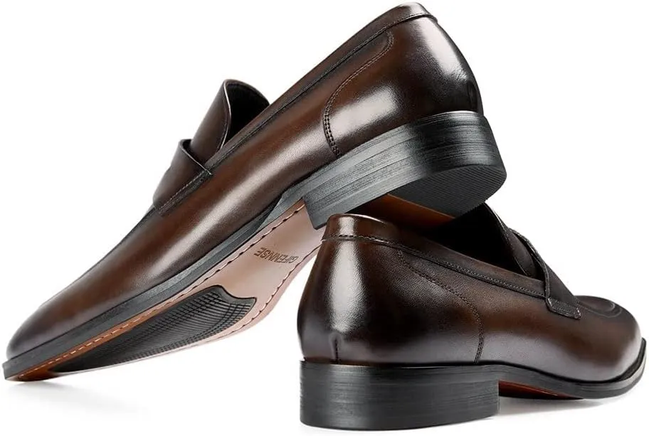 GIFENNSE Men's Dress Shoes Slip-On Loafers Formal Leather Shoes for Men