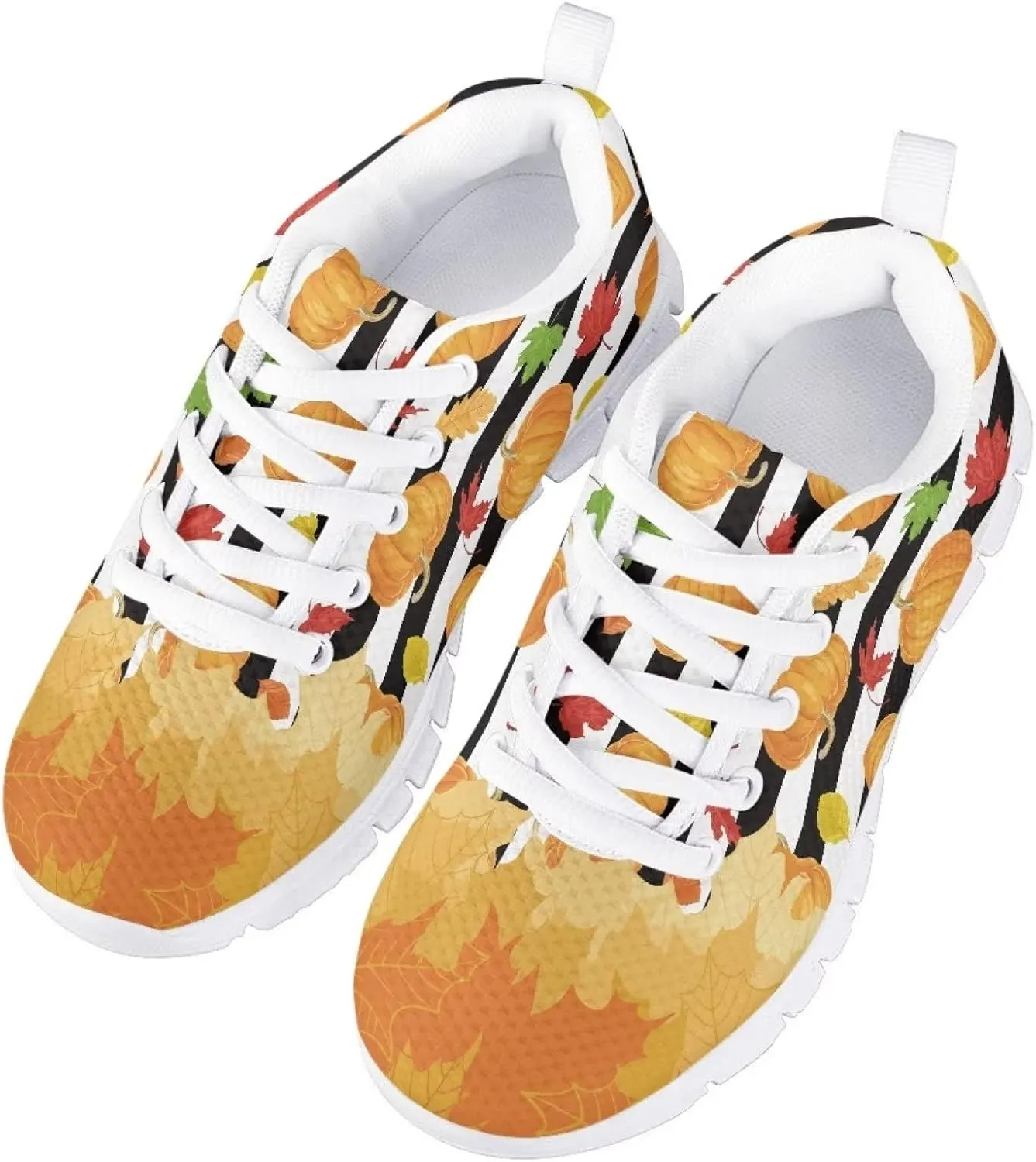Girls Boys Cute Tennis Shoes Lightweight Soft Sport Sneakers Lace Up Lemon Butterfly Print Kids Running Shoes