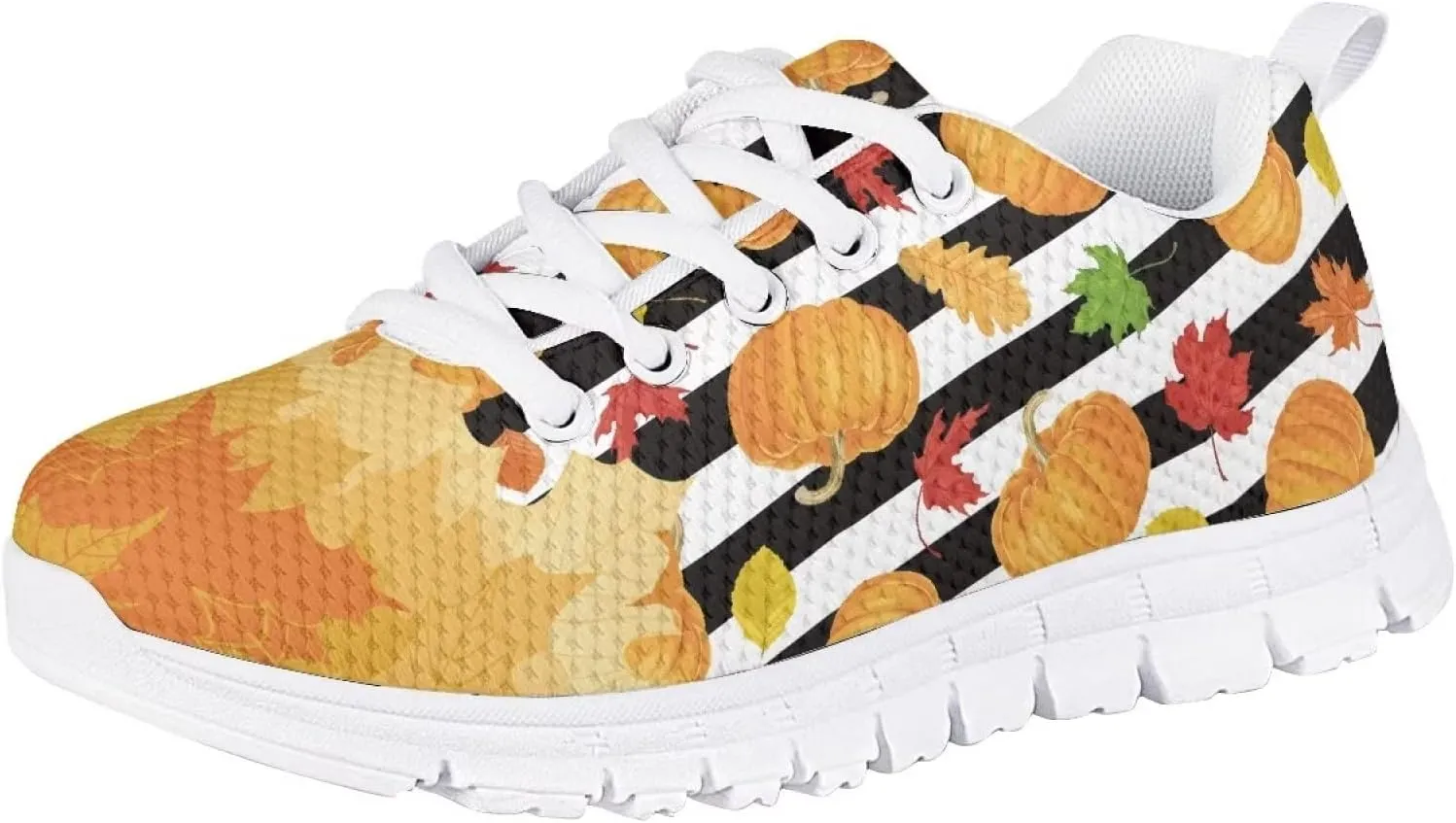 Girls Boys Cute Tennis Shoes Lightweight Soft Sport Sneakers Lace Up Lemon Butterfly Print Kids Running Shoes