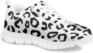 Girls Cute Tennis Shoes Cow Sunflower Leopard Print Casual Kids Sneakrs Lightweight Lace Up Soft School Athletic Running Shoes