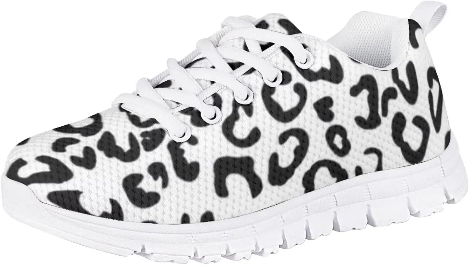 Girls Cute Tennis Shoes Cow Sunflower Leopard Print Casual Kids Sneakrs Lightweight Lace Up Soft School Athletic Running Shoes