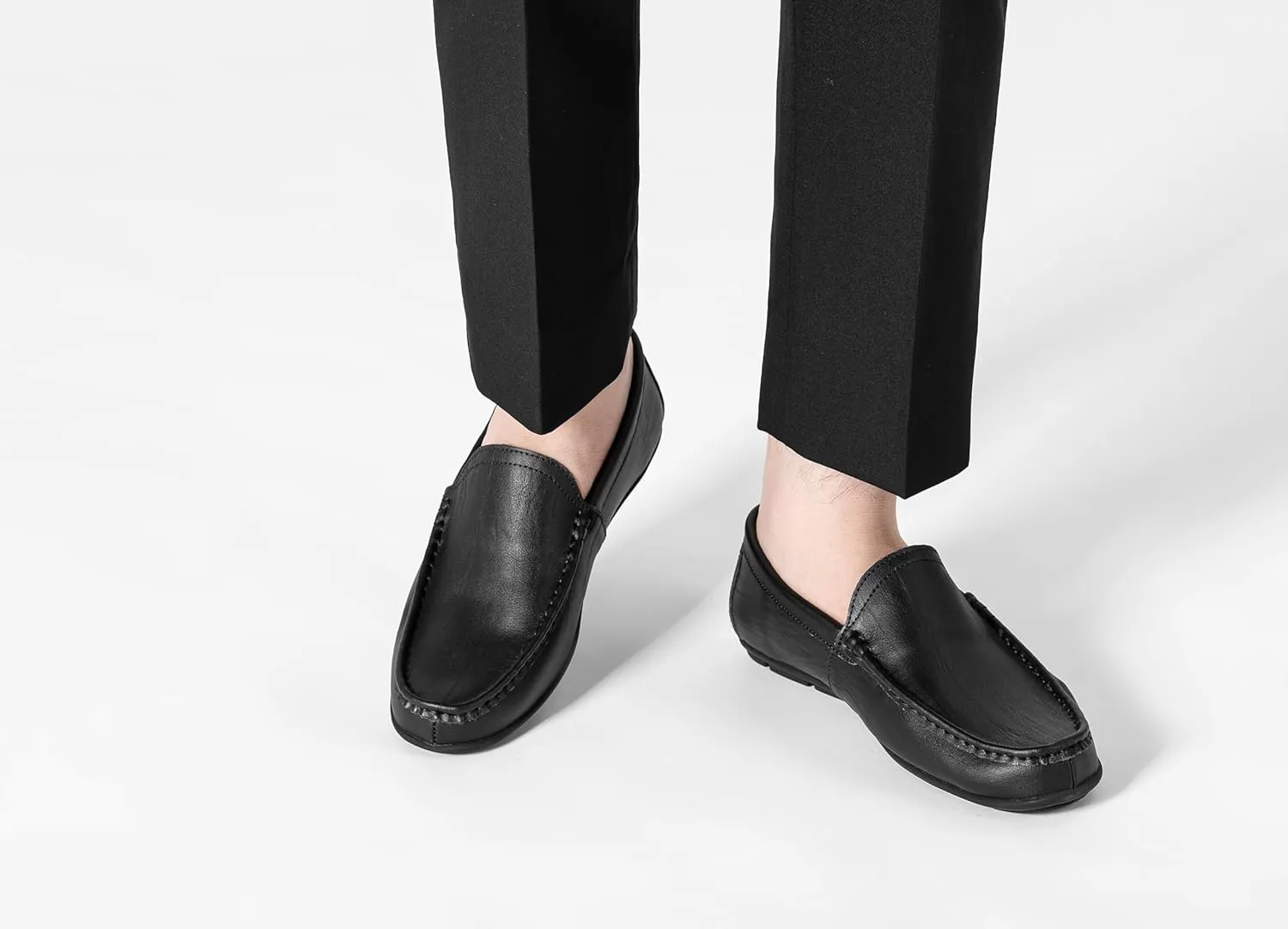 Go Tour Men’s Casual Leather Fashion Slip on Loafers Shoes