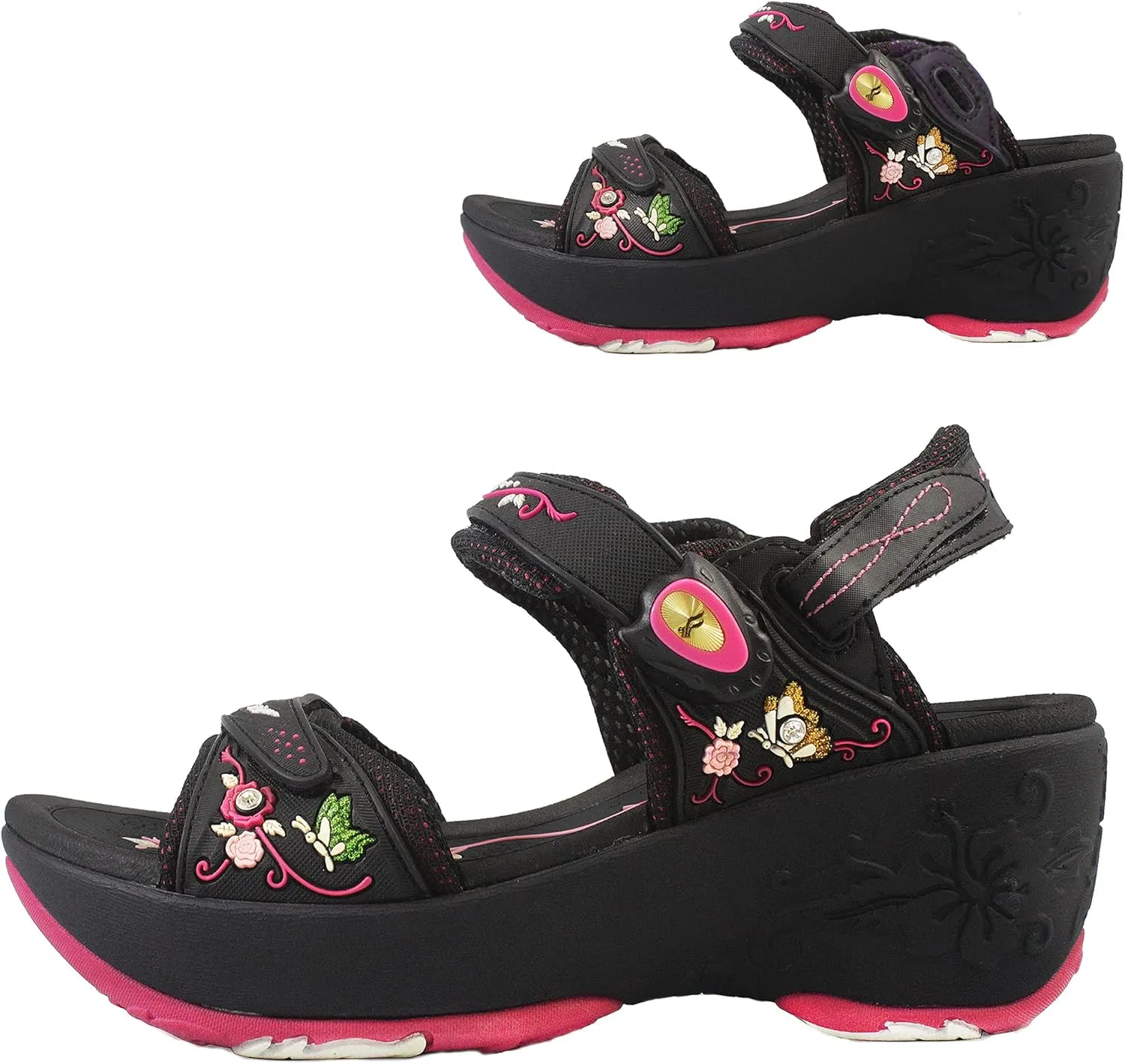 Gold Pigeon Shoes Comfortable Wedge Sandals, Women's Platform Sandals Casual Summer Beach, Heeled Wedges 2.75"