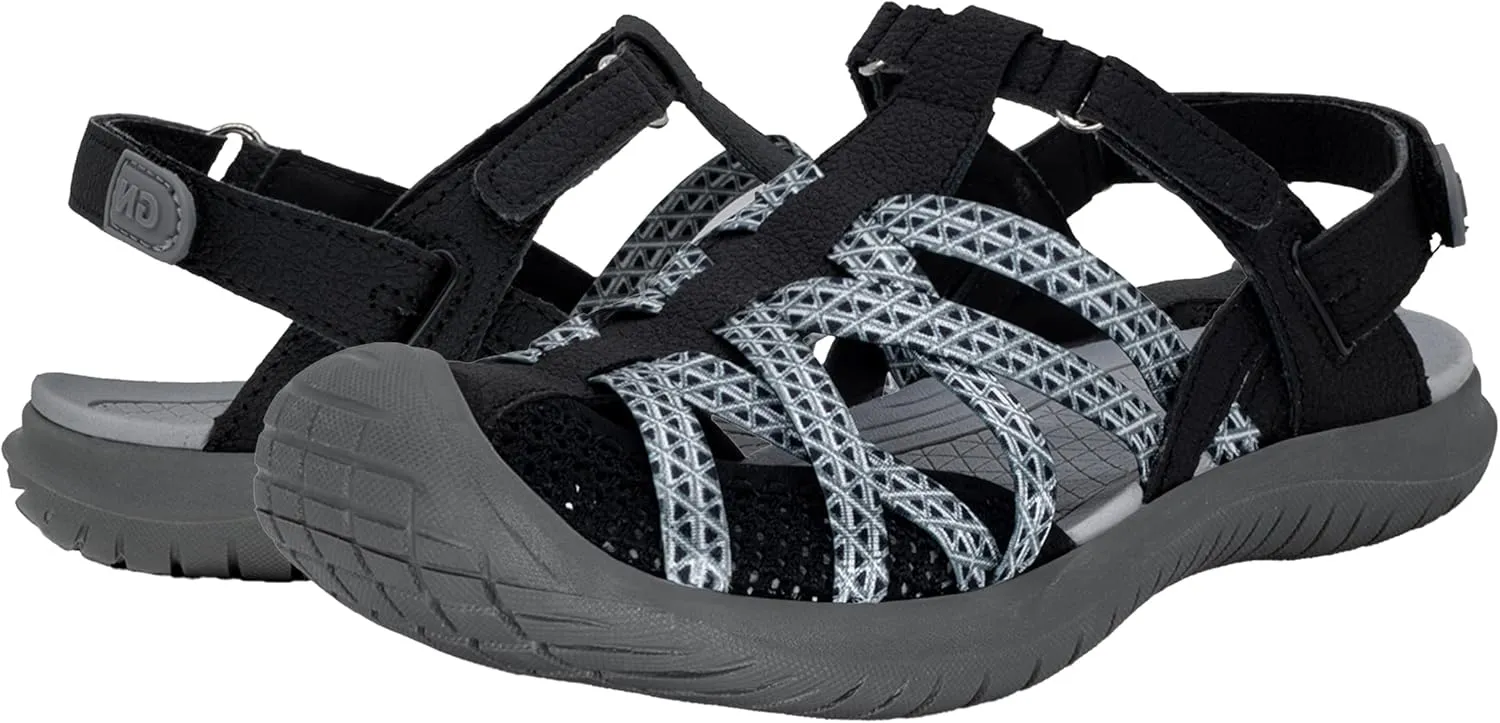 GRITION Hiking Sandals Women Closed Toe, Waterproof Lightweight Adjustable Hiking Athletic Sandals, Breathable For Beach Summer Adventure Comfortable Outdoor Sport