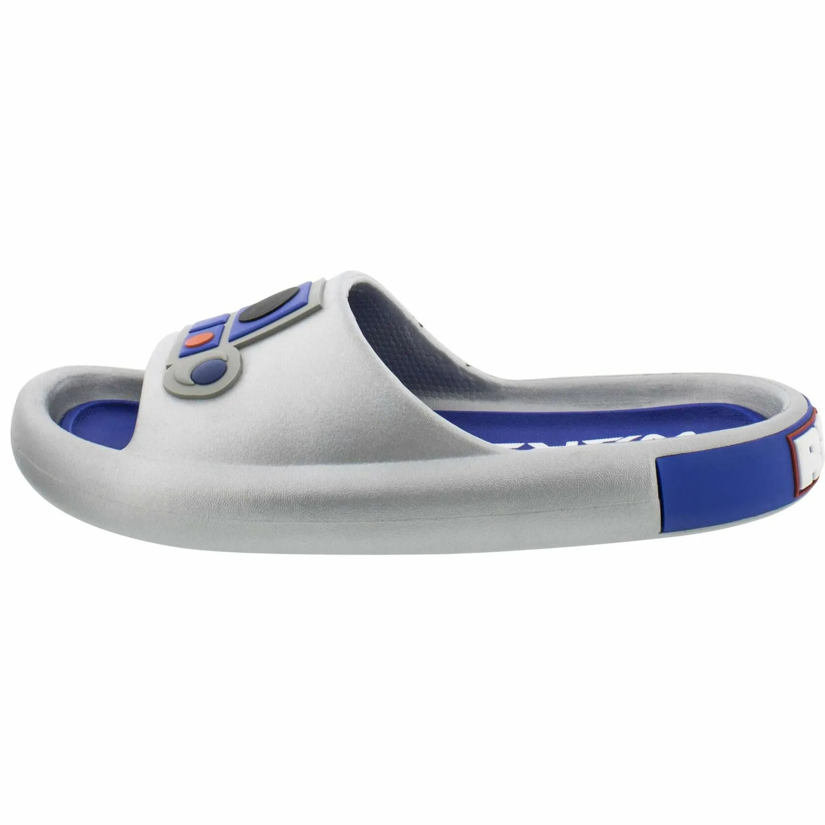 Ground Up Star Wars R2-D2 Metallic Men's Cloud Comfort Slide Sandals (Silver, US