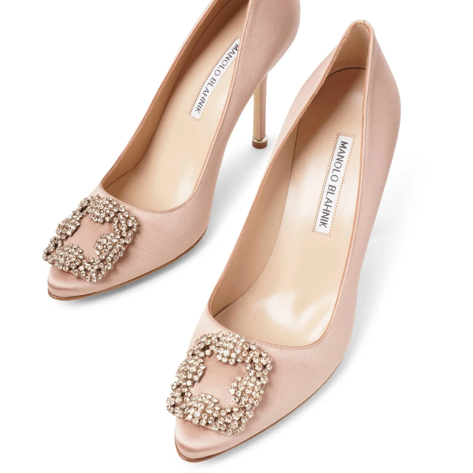 Hangisi 105 beige rose satin pumps