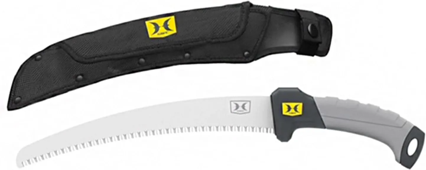 Hawk Pruning Saw with 11" Replaceable Blade, Cushioned Grip & Nylon Carry Sheath | Durable Corrosion-Resistant High Carbon Steel Hand Saw for Tree Trimming