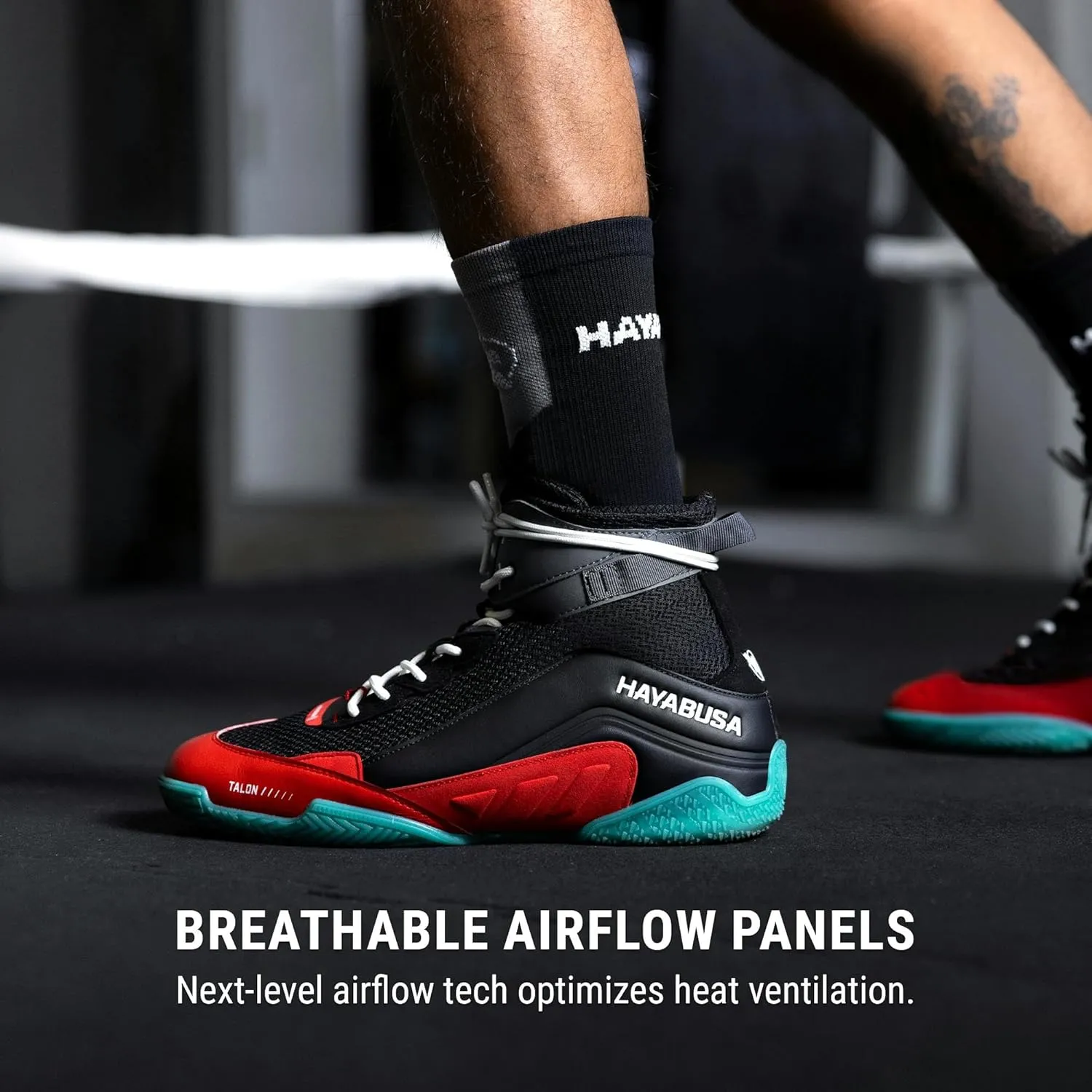 Hayabusa Talon Boxing Shoes for Men and Women Lace Up Lightweight Mid High Top