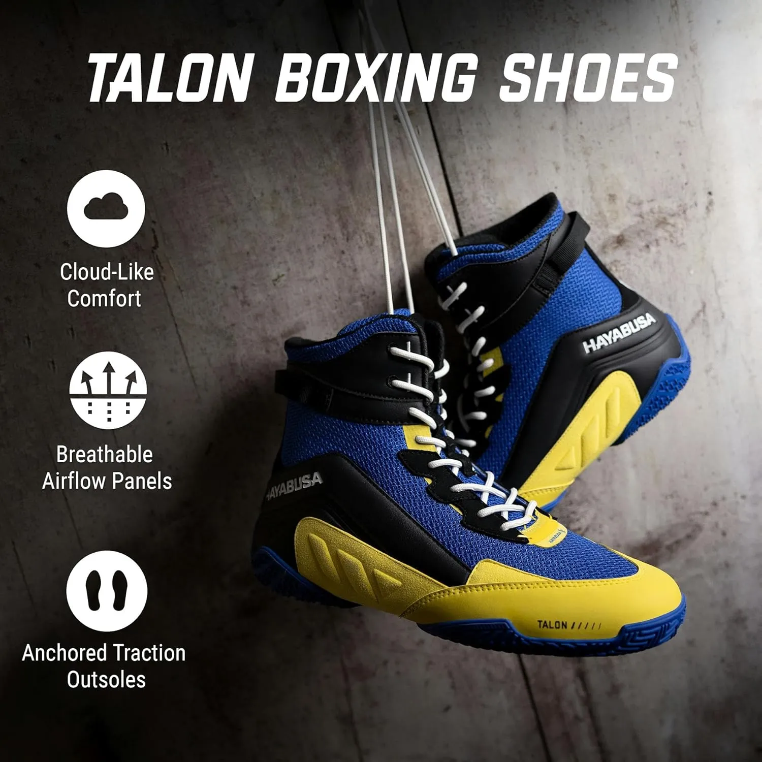 Hayabusa Talon Boxing Shoes for Men and Women Lace Up Lightweight Mid High Top