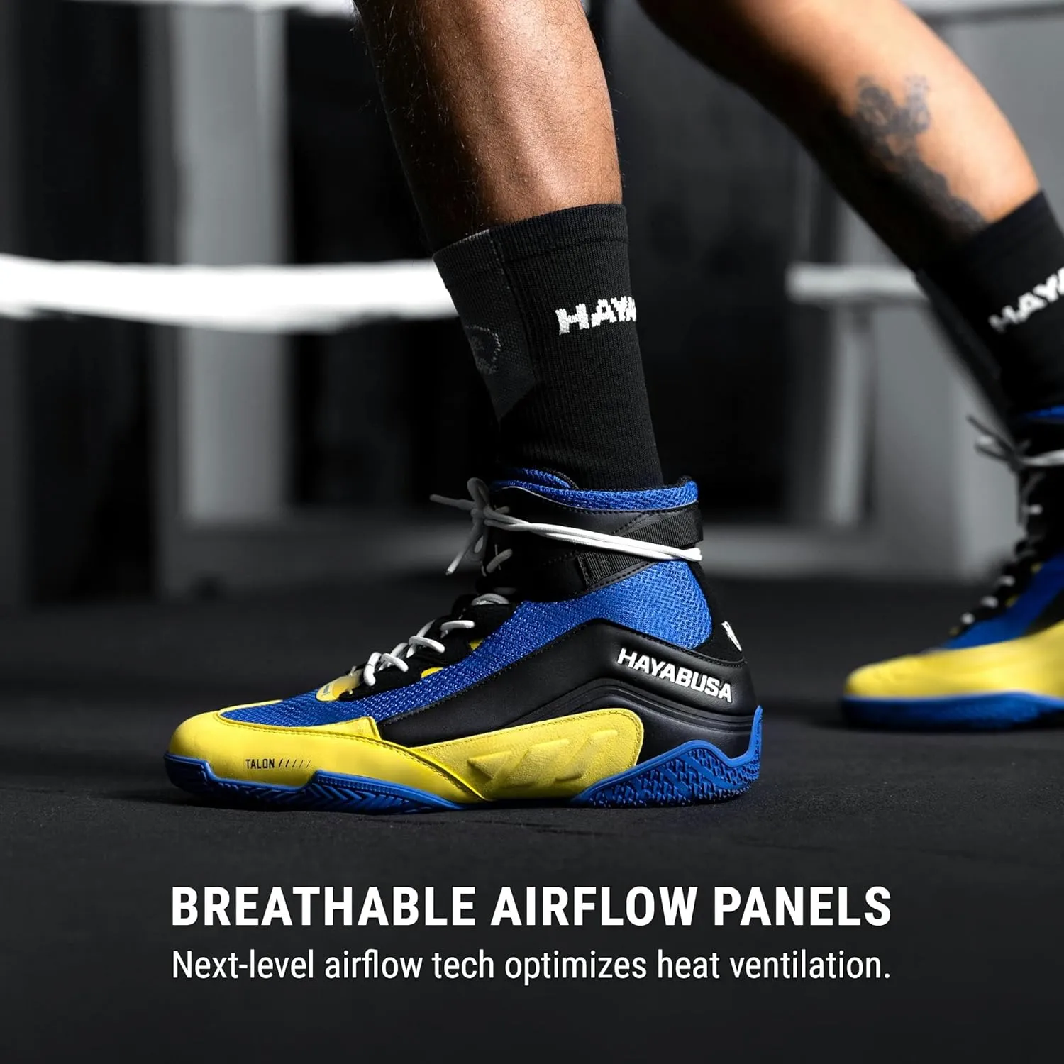 Hayabusa Talon Boxing Shoes for Men and Women Lace Up Lightweight Mid High Top
